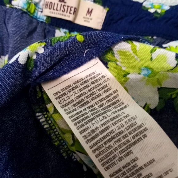 Vintage Hollister Floral Watercolor Navy Mini Dress size M - Picture 8 of 12